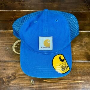 Carhartt Men’s Buffalo Cap with Logo, Mesh Back, Adjustable Snapback - Blue NEW